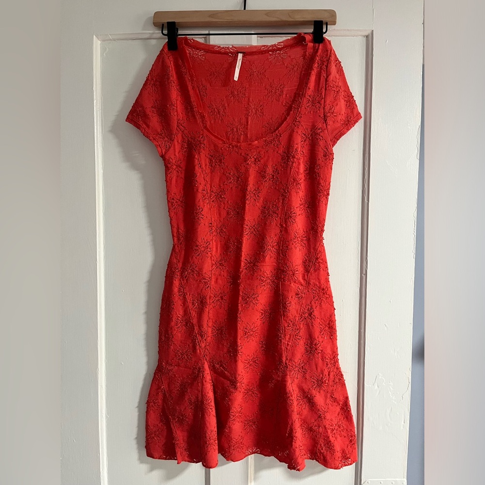 Free People coral mini dress